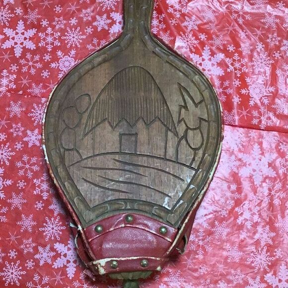 Bellows old wooden bellows with Scottish coat of arms baffle needs repair - Picture 2 of 7